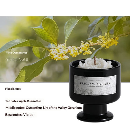 Camellia-scented Candle In A Stem Glass For A Premium, Sophisticated Vibe