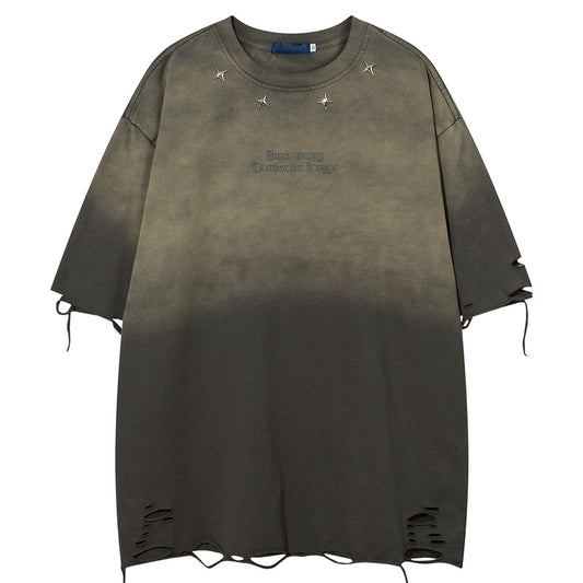 Washed short-sleeved T-shirt