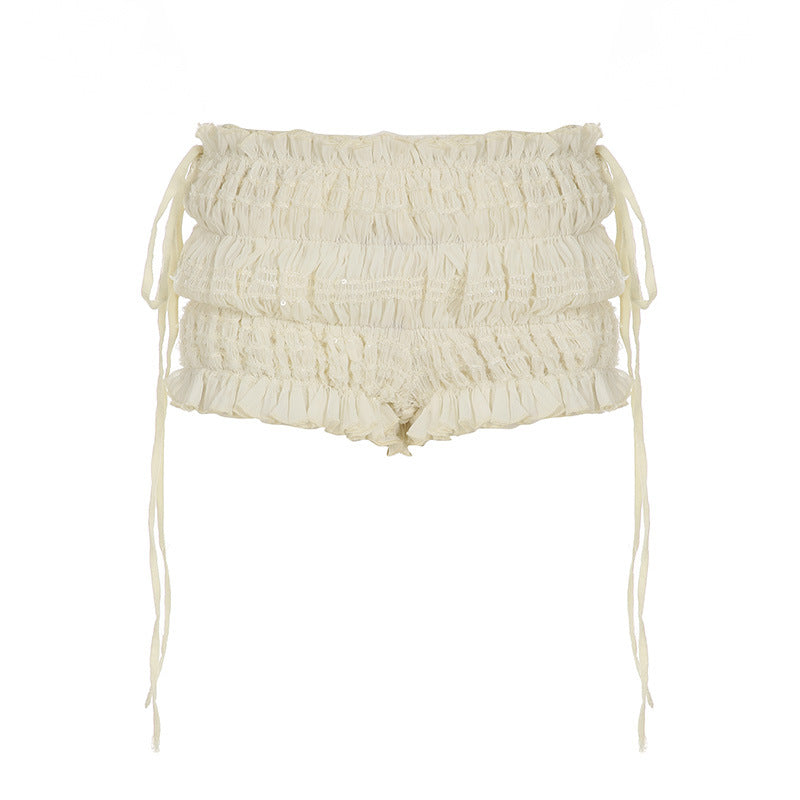 Irregular Bud-waisted Shorts Hot Pants For Hot Girls Sexy Lacing