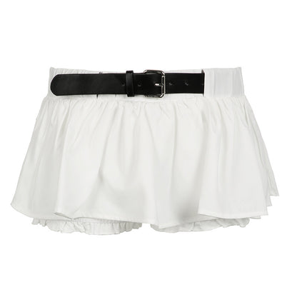 Vacation Leisure A- Line Lotus Leaf Miniskirt