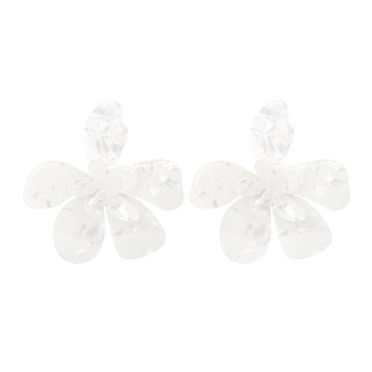 Women's Vacation Acrylic Large Flower Earrings
