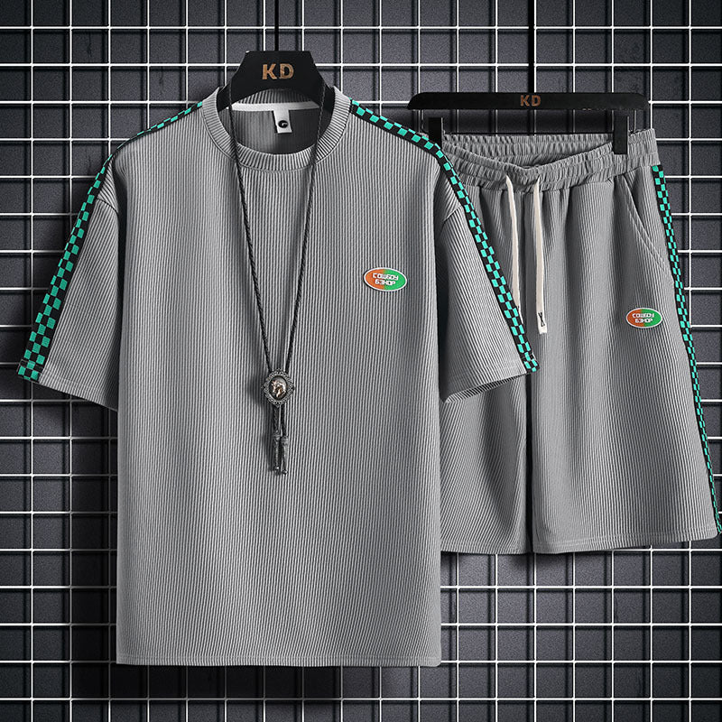Men's New Summer Sports Waffle Casual Suit
