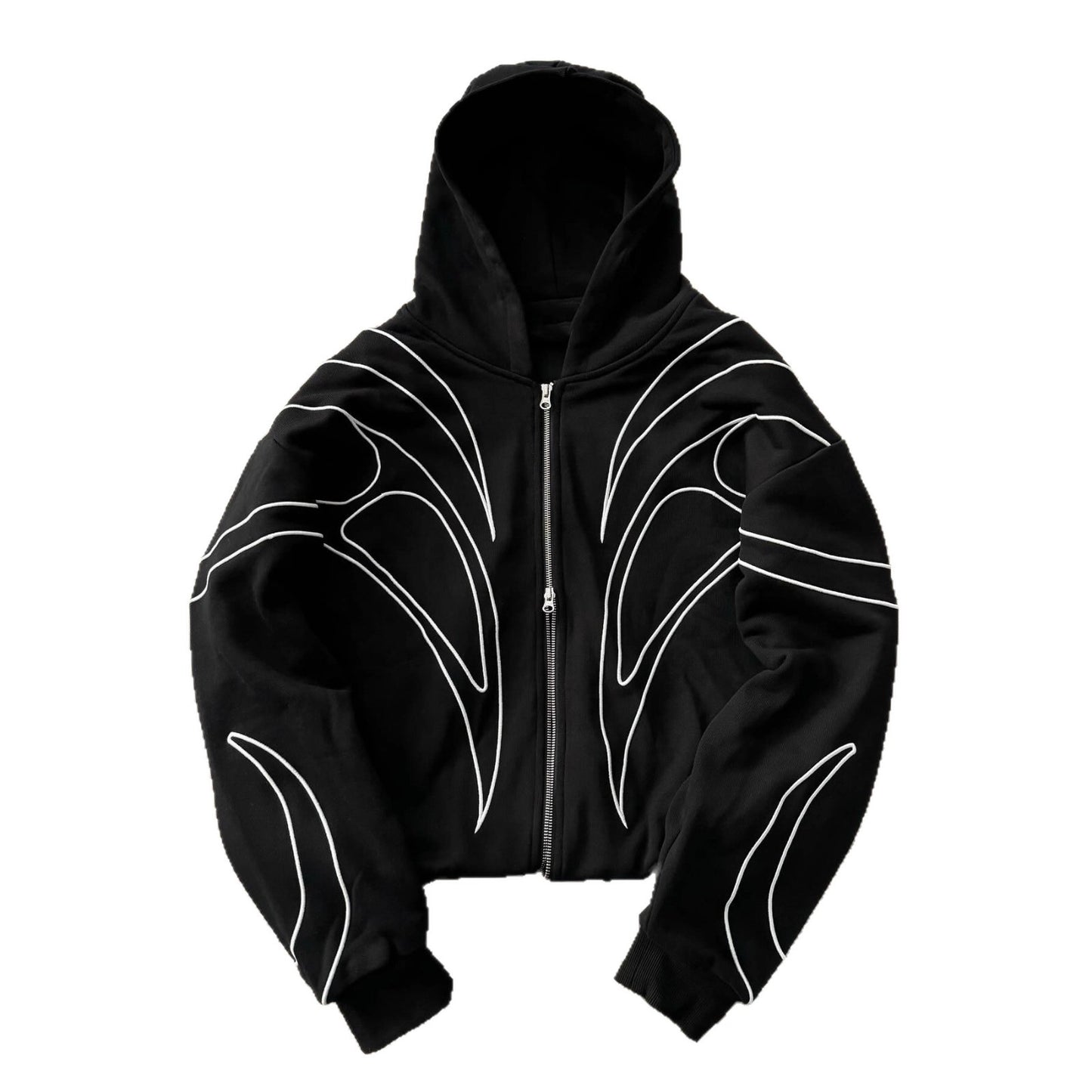 Loose-fitting Trendy Streetwear Hooded Sweatshirt With Embroidery For Women