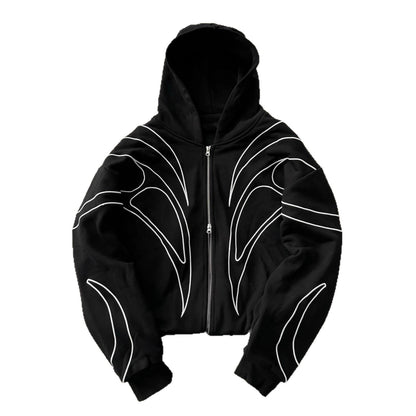 Loose-fitting Trendy Streetwear Hooded Sweatshirt With Embroidery For Women