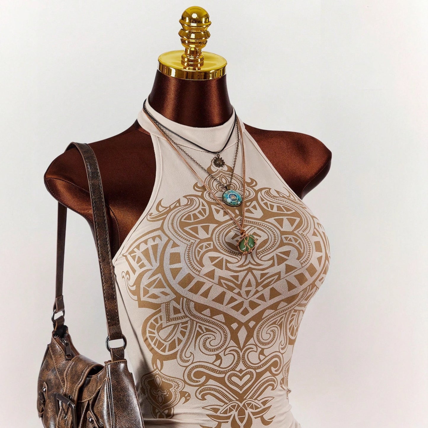 Printed Vacation-Ready Slim-Fit Multi-Layer Mini Dress For Women