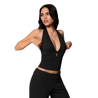 Womens Plus-Size Fashionable Sassy Halterneck Camisole Tank Top