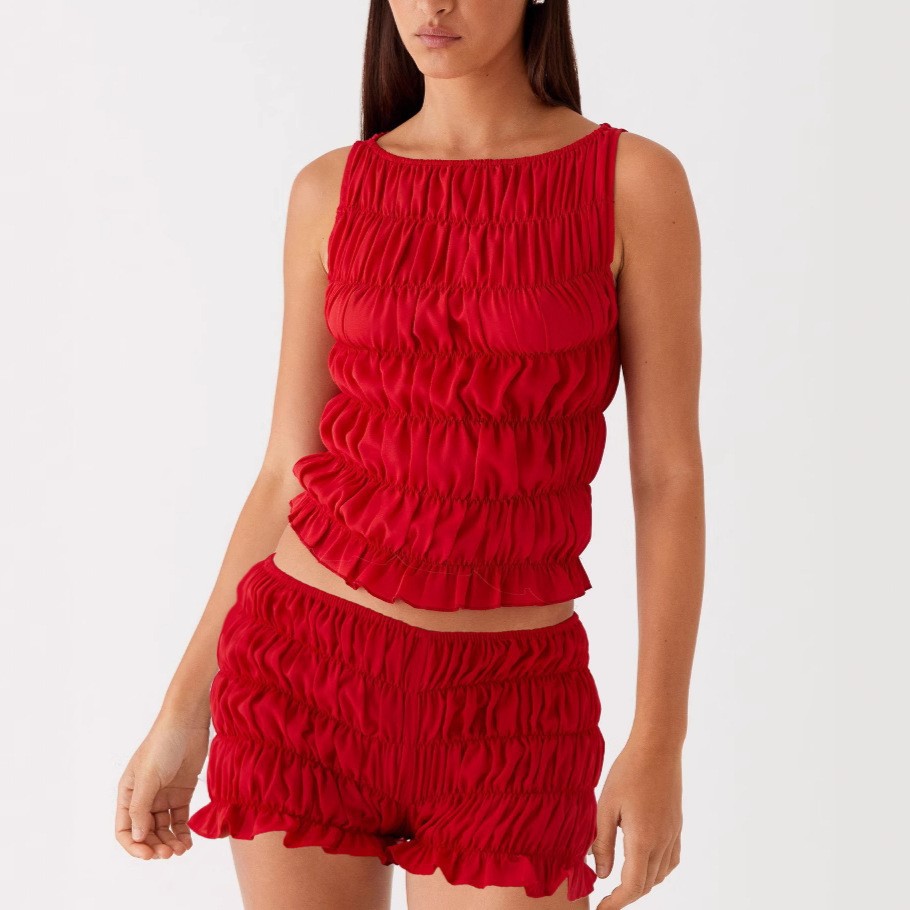 Women's Clothing Vacation Seaside Sleeveless Midriff-baring Suit
