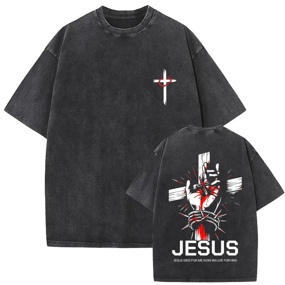 Christian Religious Jesus Forgive Them Father Vintage Washed T-shirt