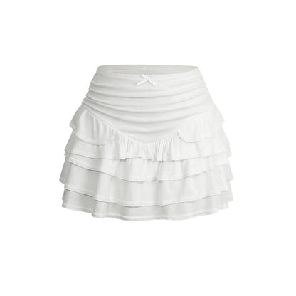Bohemian Vacation Style Ruffled High Waist Skirt Skirt