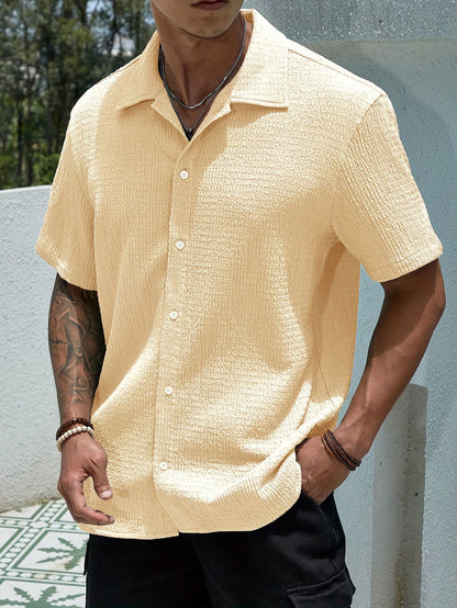 New Lapel Collar Retro Resort Casual Shirt For Men