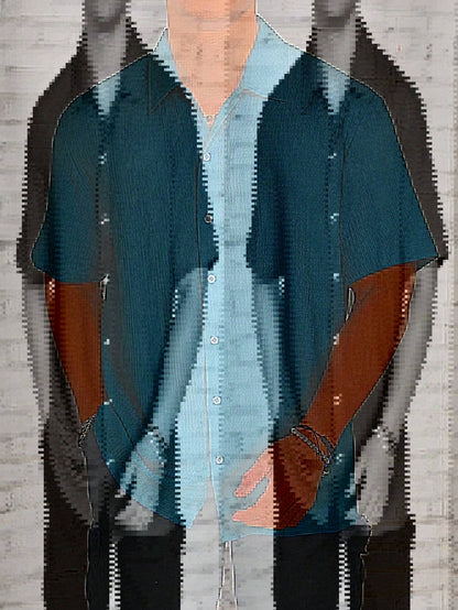 New Lapel Collar Retro Resort Casual Shirt For Men