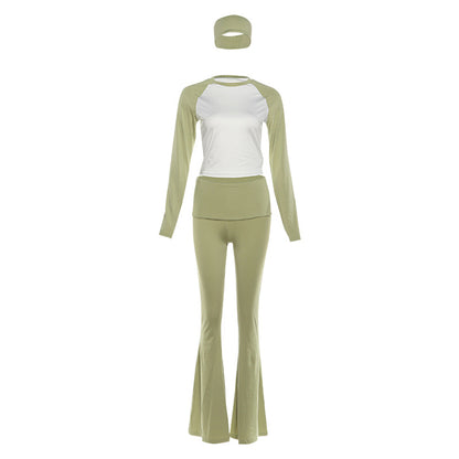 Fashionable Long-Sleeve Top And Pants Set For Christmas