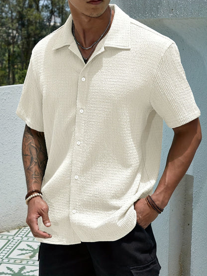 New Lapel Collar Retro Resort Casual Shirt For Men