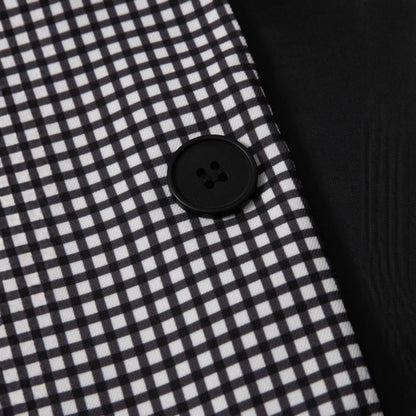 Mens Plaid Slim-Fit Business-Casual Suit Set