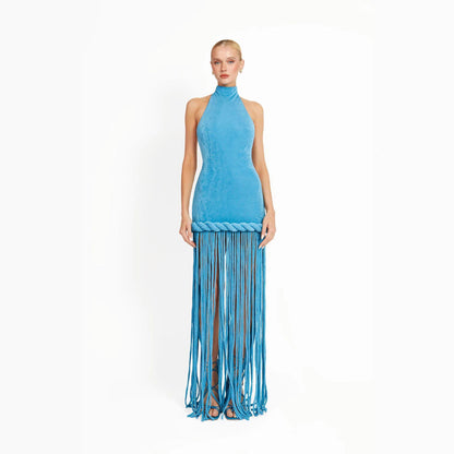 Slimming Figure-flattering Party And Evening Dress With A Tassel Hem