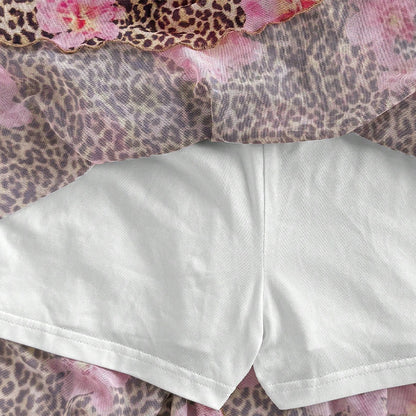 Women's Leopard Print Skirt Vacation Style