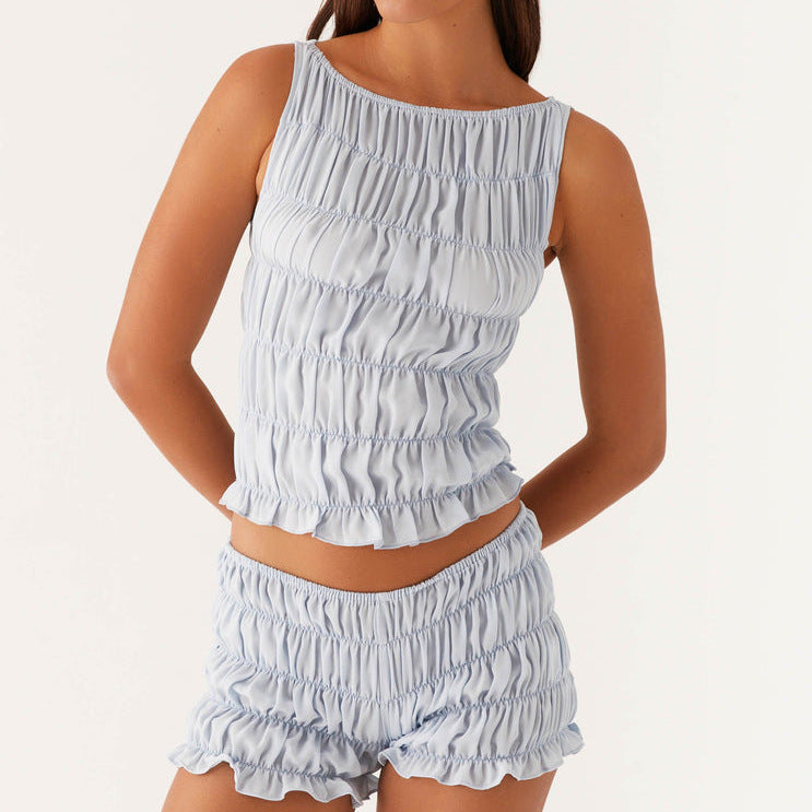 Women's Clothing Vacation Seaside Sleeveless Midriff-baring Suit
