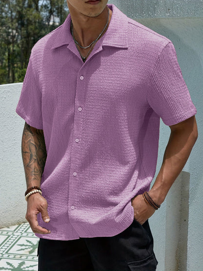 New Lapel Collar Retro Resort Casual Shirt For Men