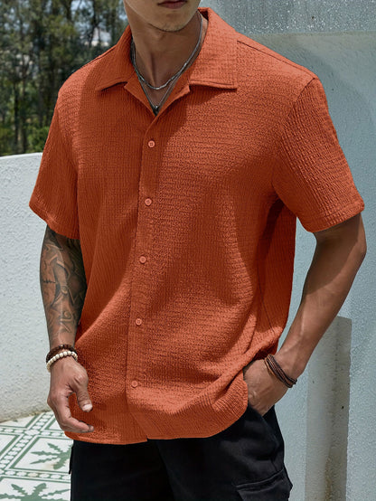 New Lapel Collar Retro Resort Casual Shirt For Men