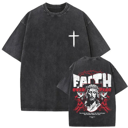 Christian Religious Jesus Forgive Them Father Vintage Washed T-shirt