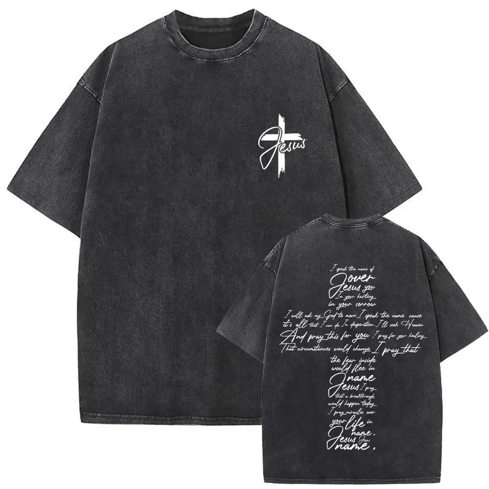 Christian Religious Jesus Forgive Them Father Vintage Washed T-shirt