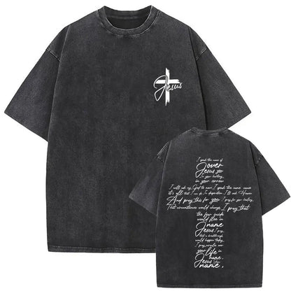 Christian Religious Jesus Forgive Them Father Vintage Washed T-shirt