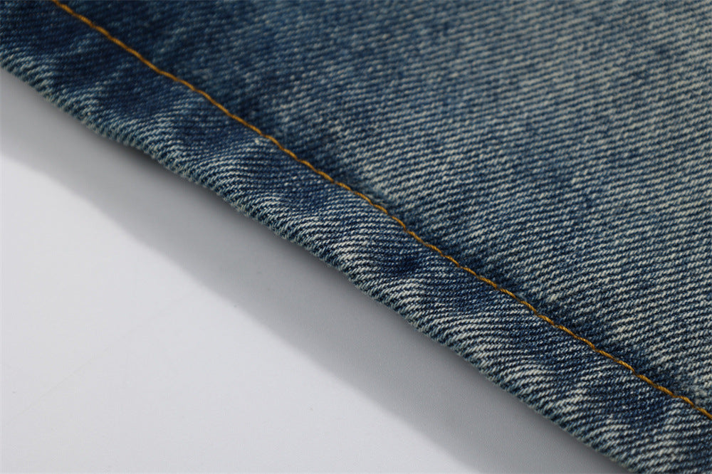 Fashion Inkjet Gradient Denim Shorts Men