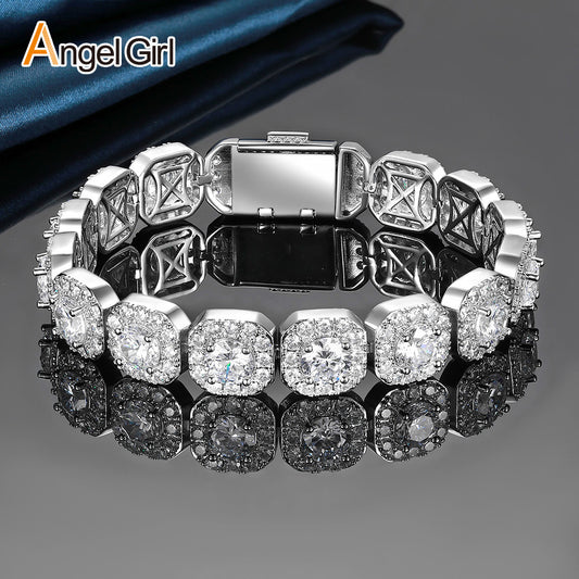 Cuban Chain Zircon Tennis Bracelet for Men and Women